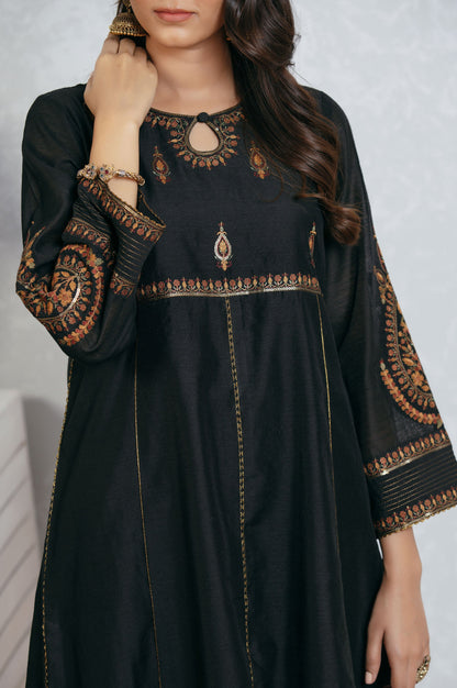 Stitched 1 Piece Cotton Net Embroidered Shirt