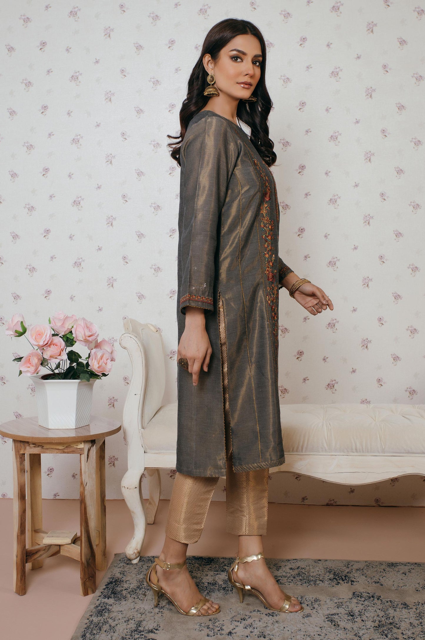 Stitched 1 Piece Masoori Embroidered Shirt