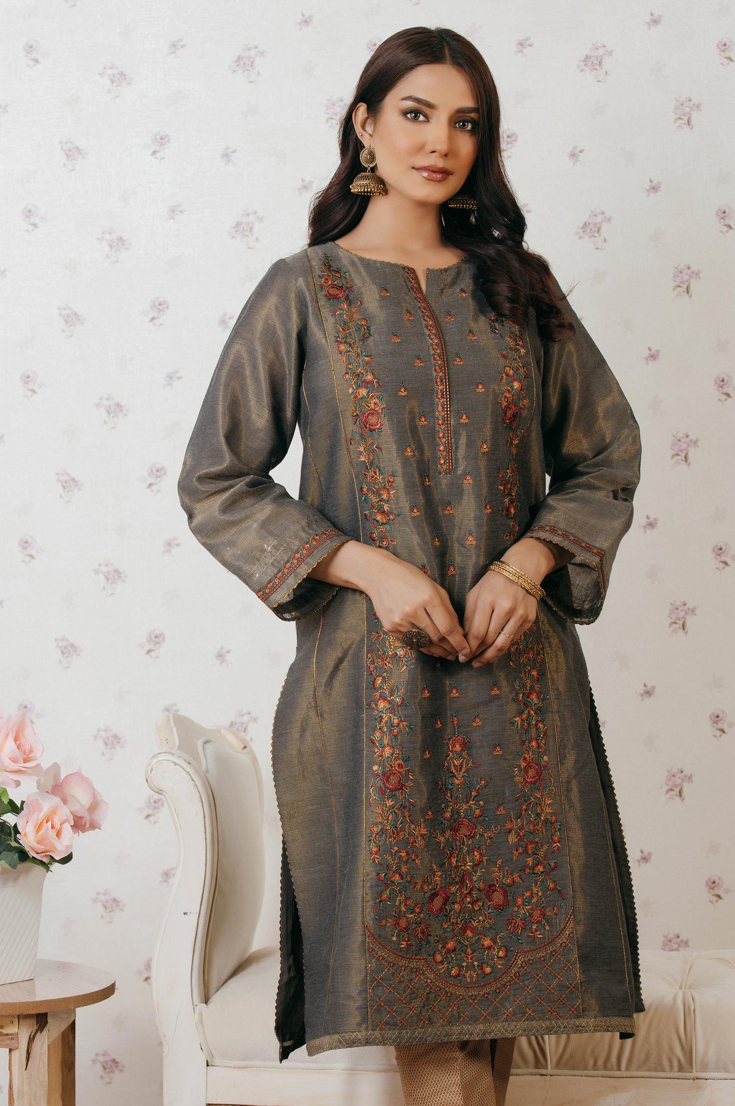 Stitched 1 Piece Masoori Embroidered Shirt