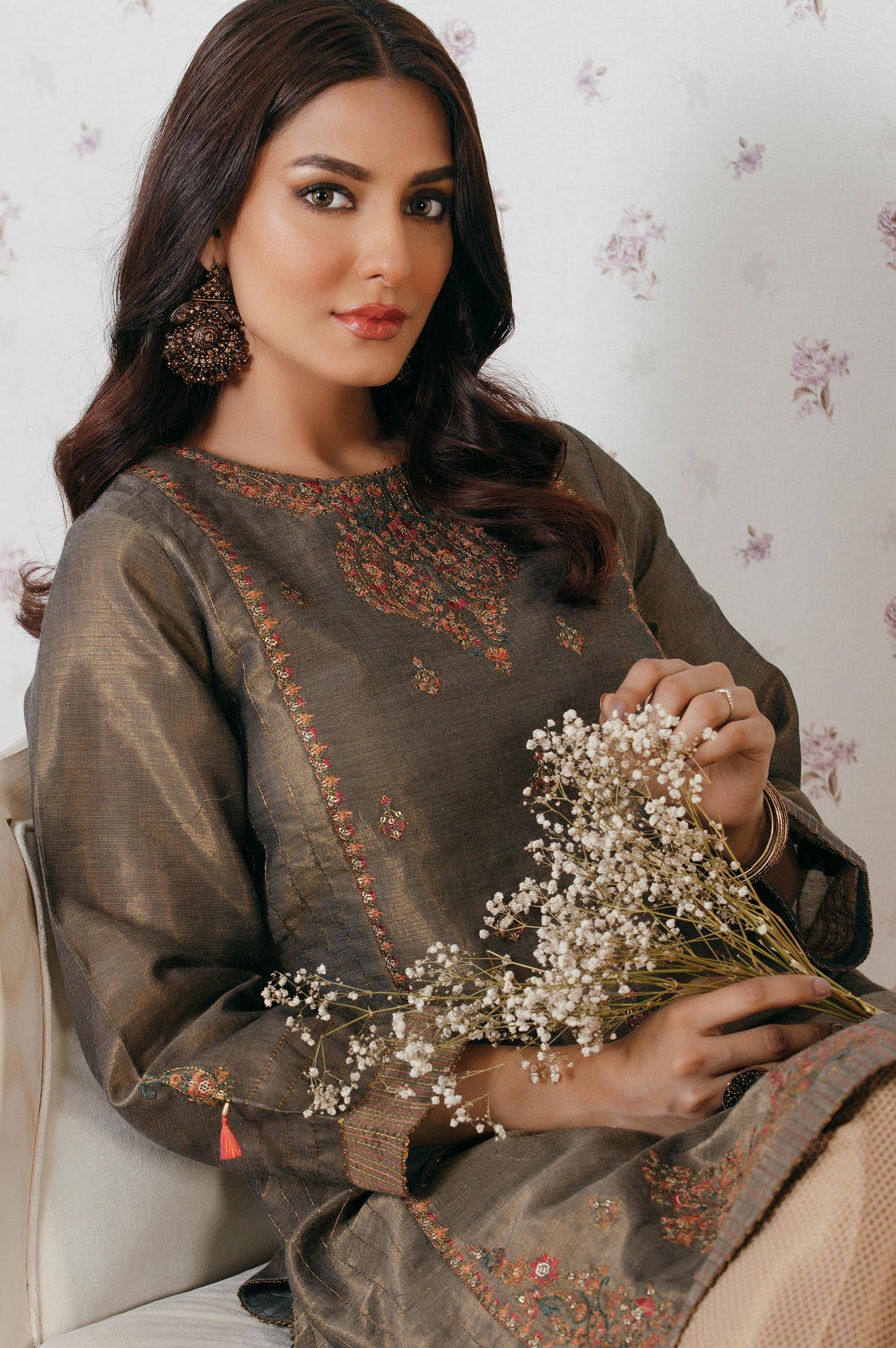 Stitched 1 Piece Masoori Embroidered Shirt