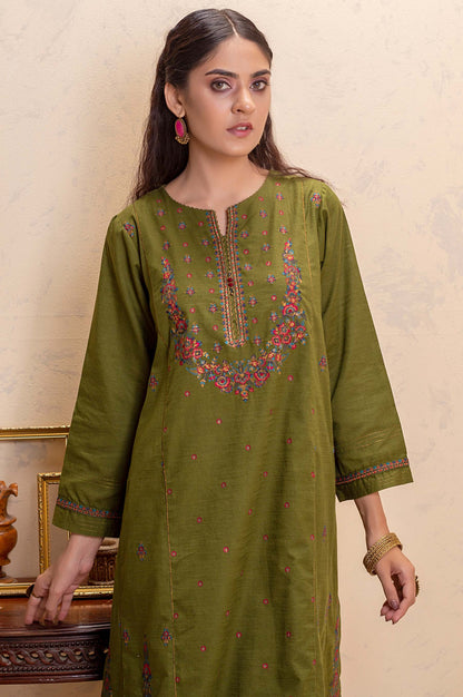Stitched 1 Piece Khaddar Embroidered Shirt