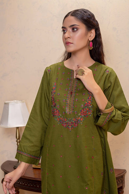Stitched 1 Piece Khaddar Embroidered Shirt