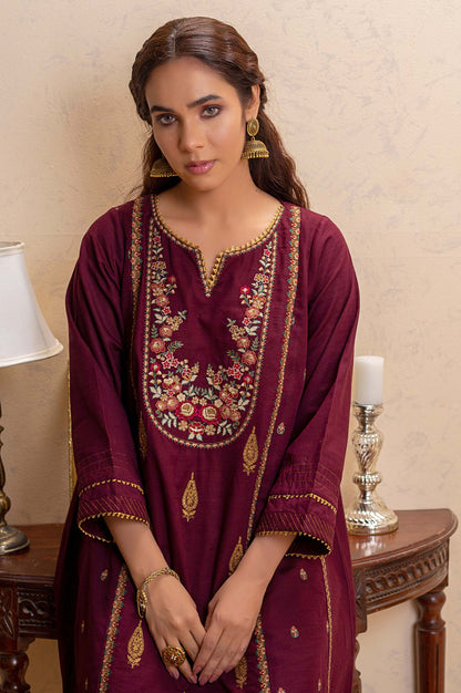 Stitched 1 Piece Khaddar Embroidered Shirt