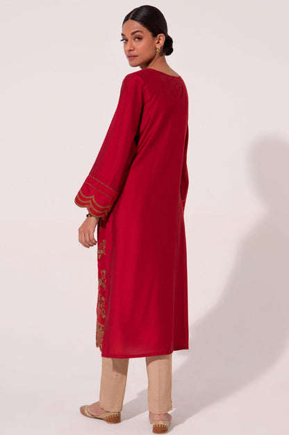 Stitched 1 Piece Cotton silk Embroidered Shirt