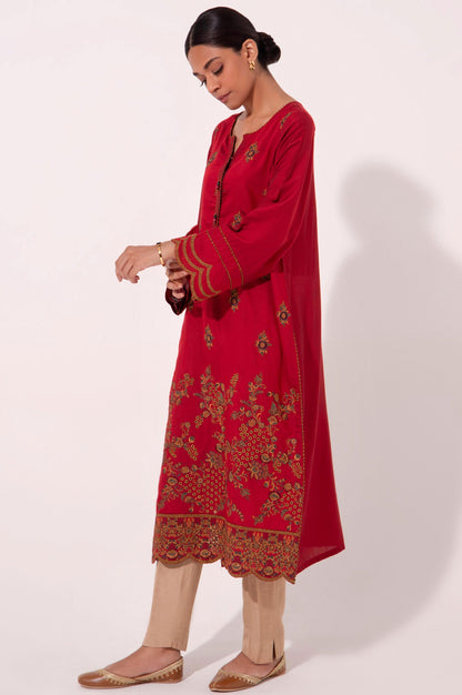 Stitched 1 Piece Cotton silk Embroidered Shirt