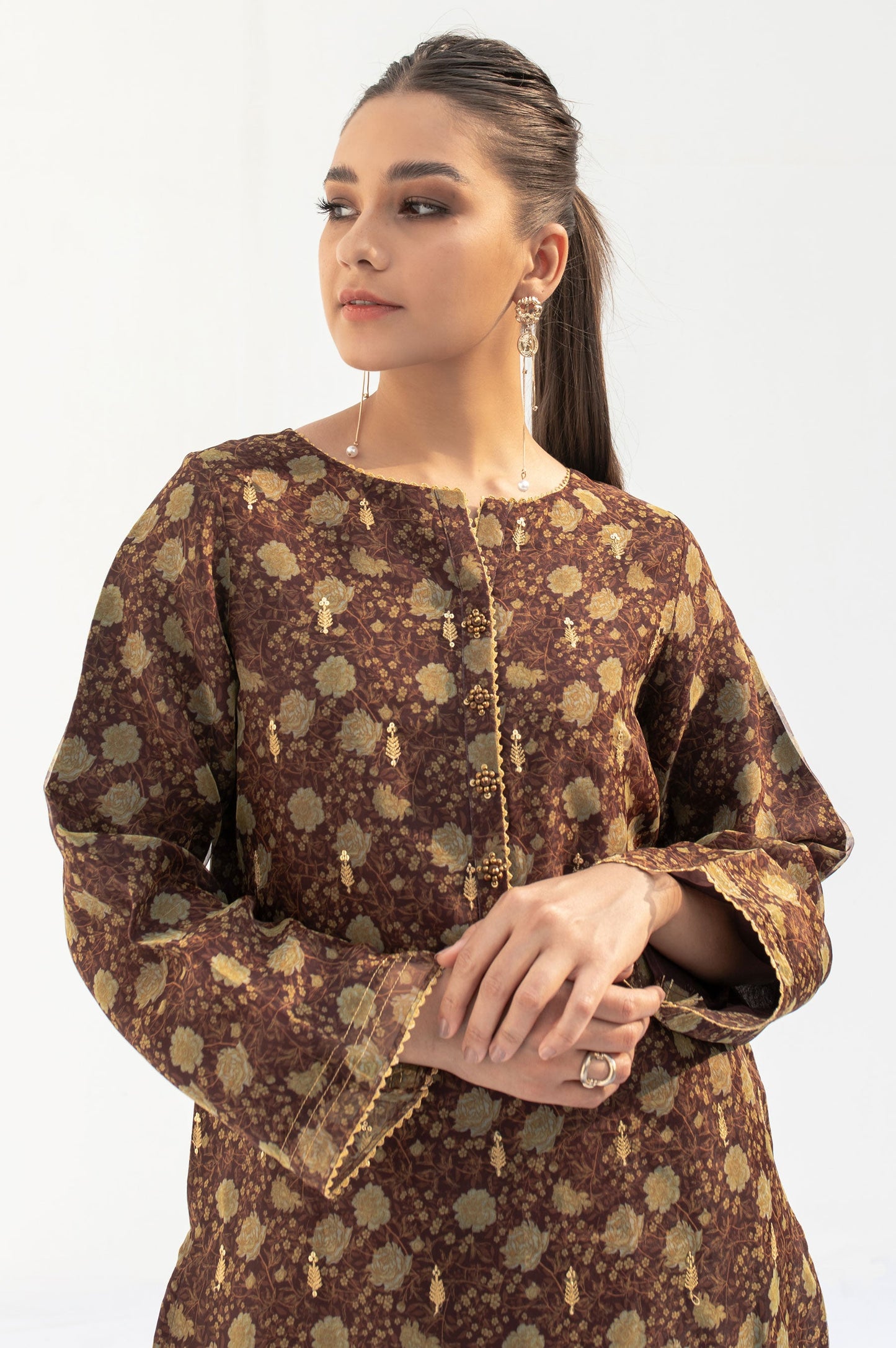 Stitched 1 Piece Digital Print + Embroidered Shirt