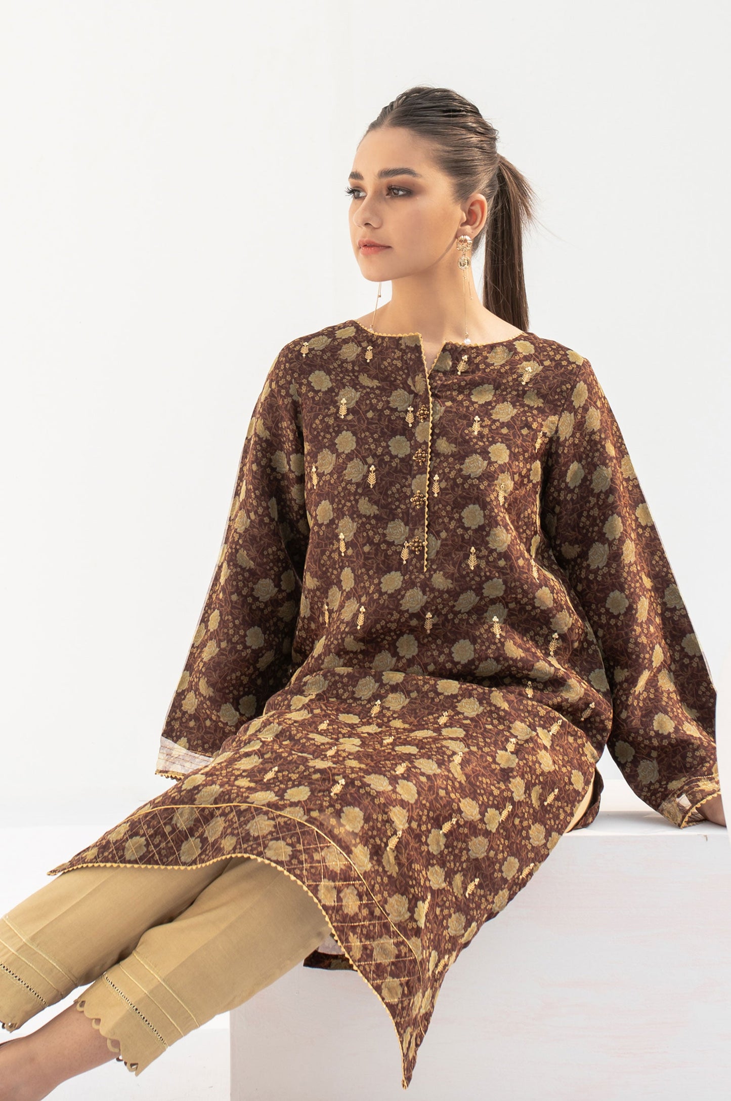 Stitched 1 Piece Digital Print + Embroidered Shirt