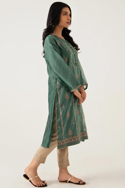 Stitched 1 Piece Organzat Embroidered Shirt