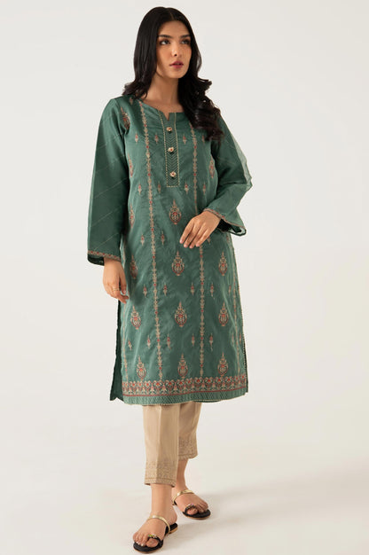 Stitched 1 Piece Organzat Embroidered Shirt