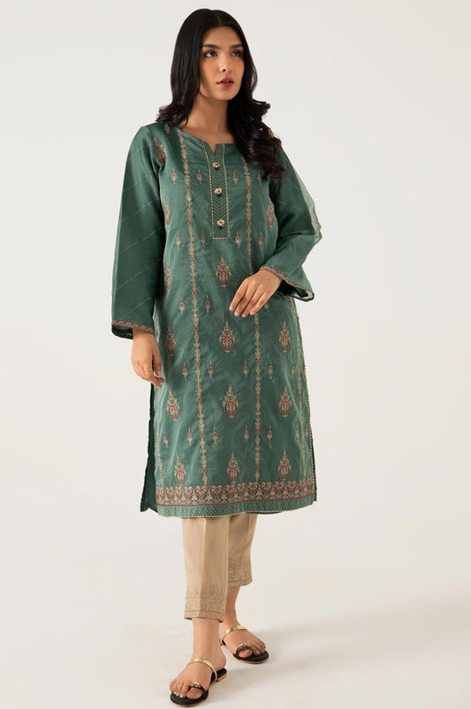 Stitched 1 Piece Organzat Embroidered Shirt
