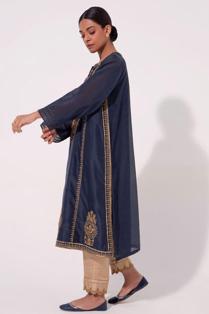 Stitched 1 Piece Cotton Net Embroidered Shirt