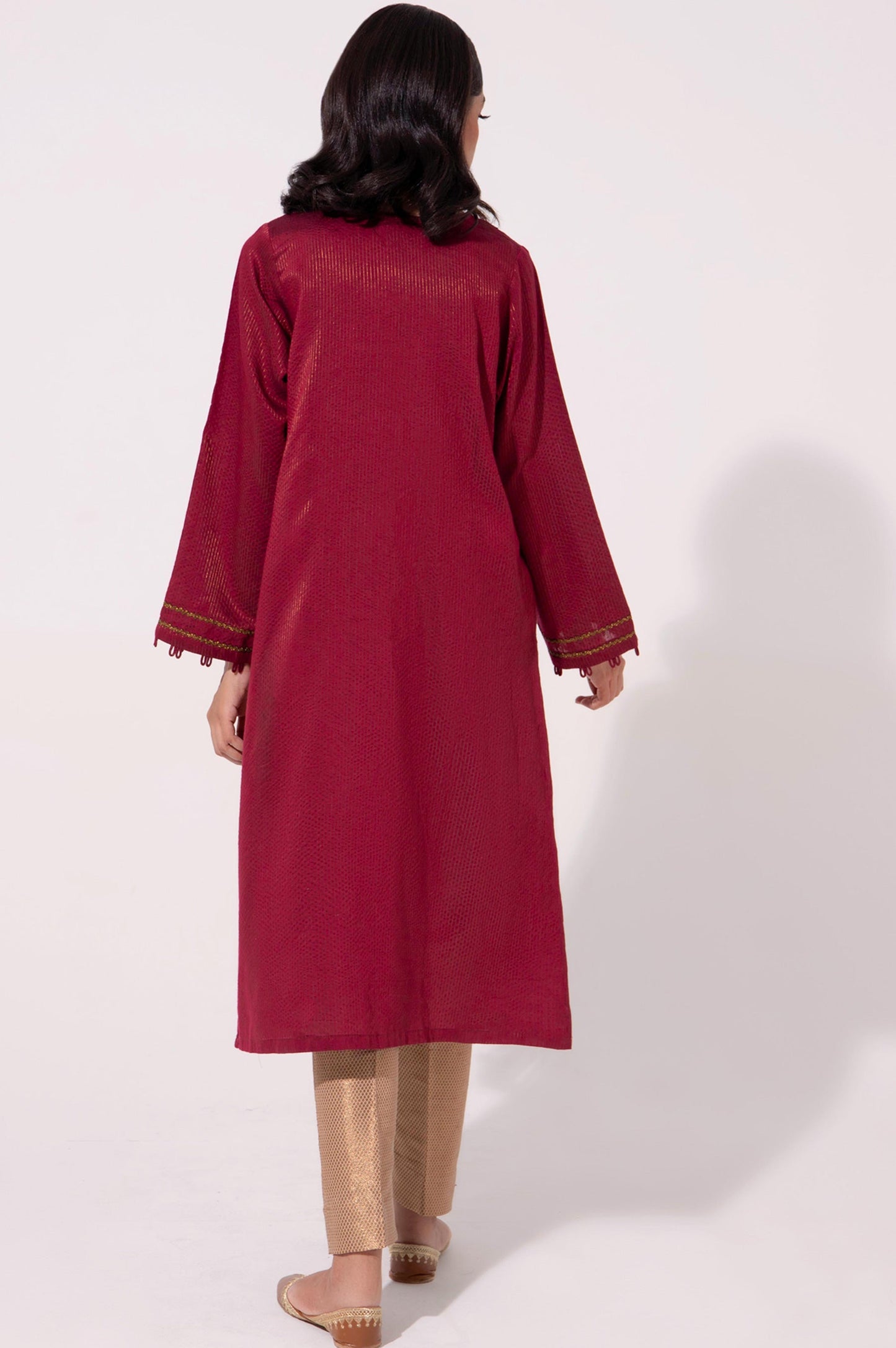 Stitched 1 Piece Cotton silk Embroidered Shirt