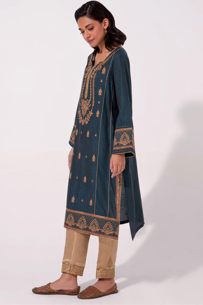 Stitched 1 Piece Embroidered Cotton Silk Shirt