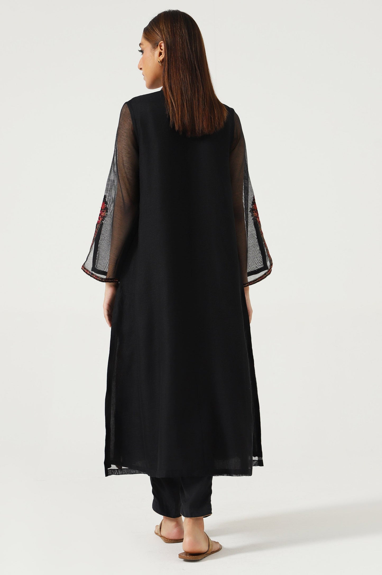 Stitched 1 Piece khaddi Net Embroidered Shirt