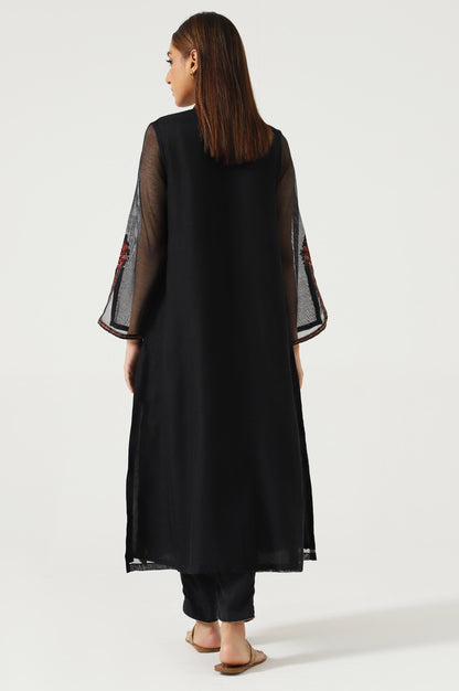 Stitched 1 Piece khaddi Net Embroidered Shirt