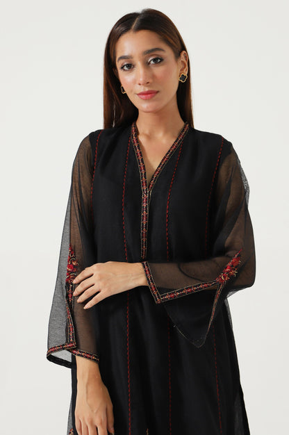 Stitched 1 Piece khaddi Net Embroidered Shirt