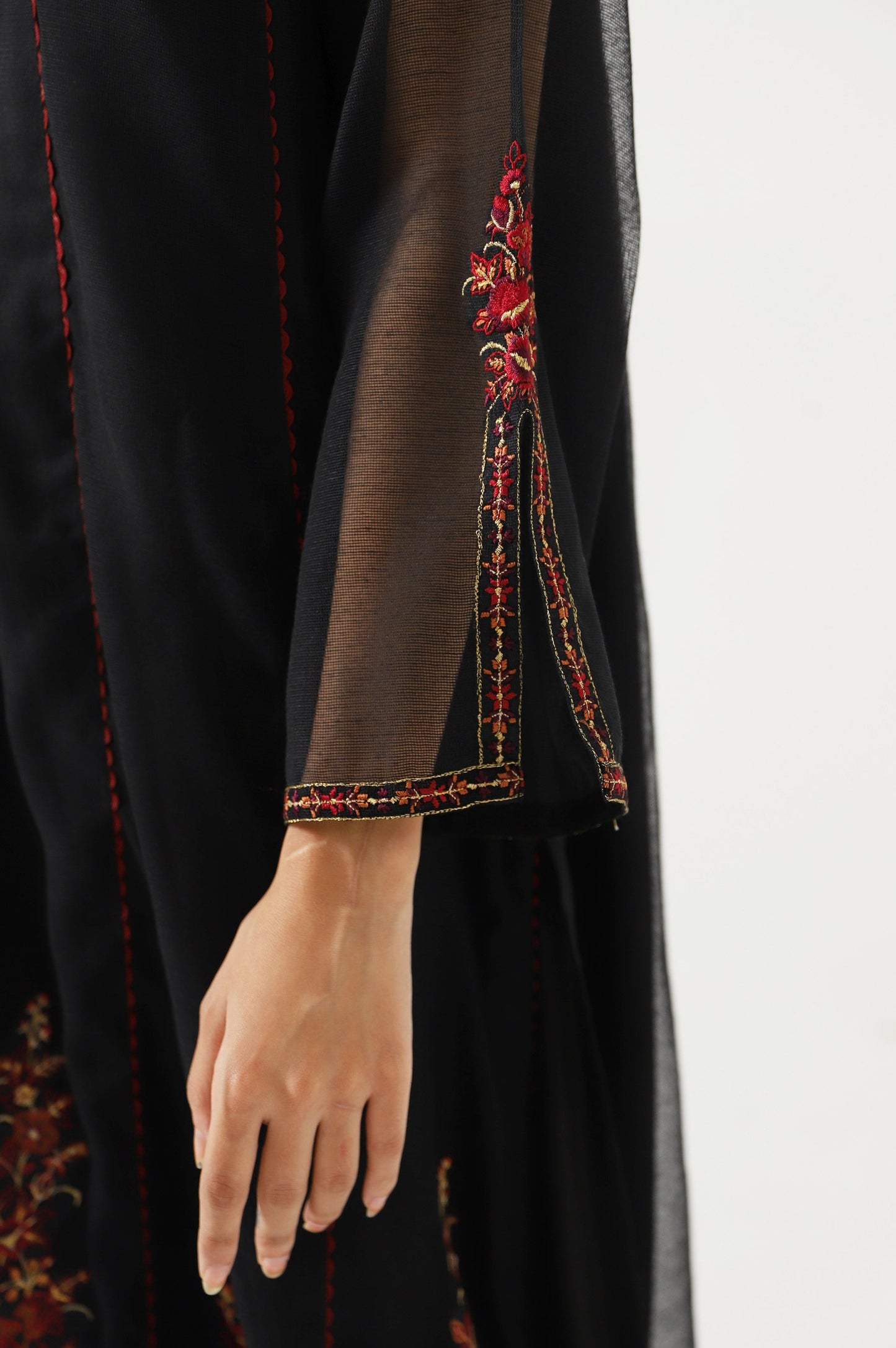 Stitched 1 Piece khaddi Net Embroidered Shirt