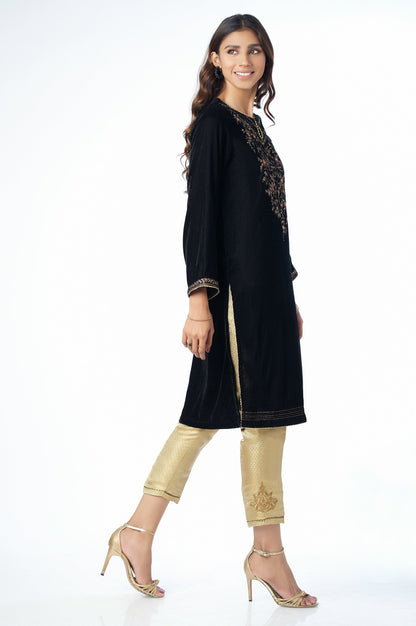 Stitched 1 Piece Velvet Embroidered Shirt