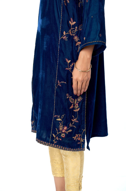 Stitched 1 Piece Velvet Embroidered Shirt