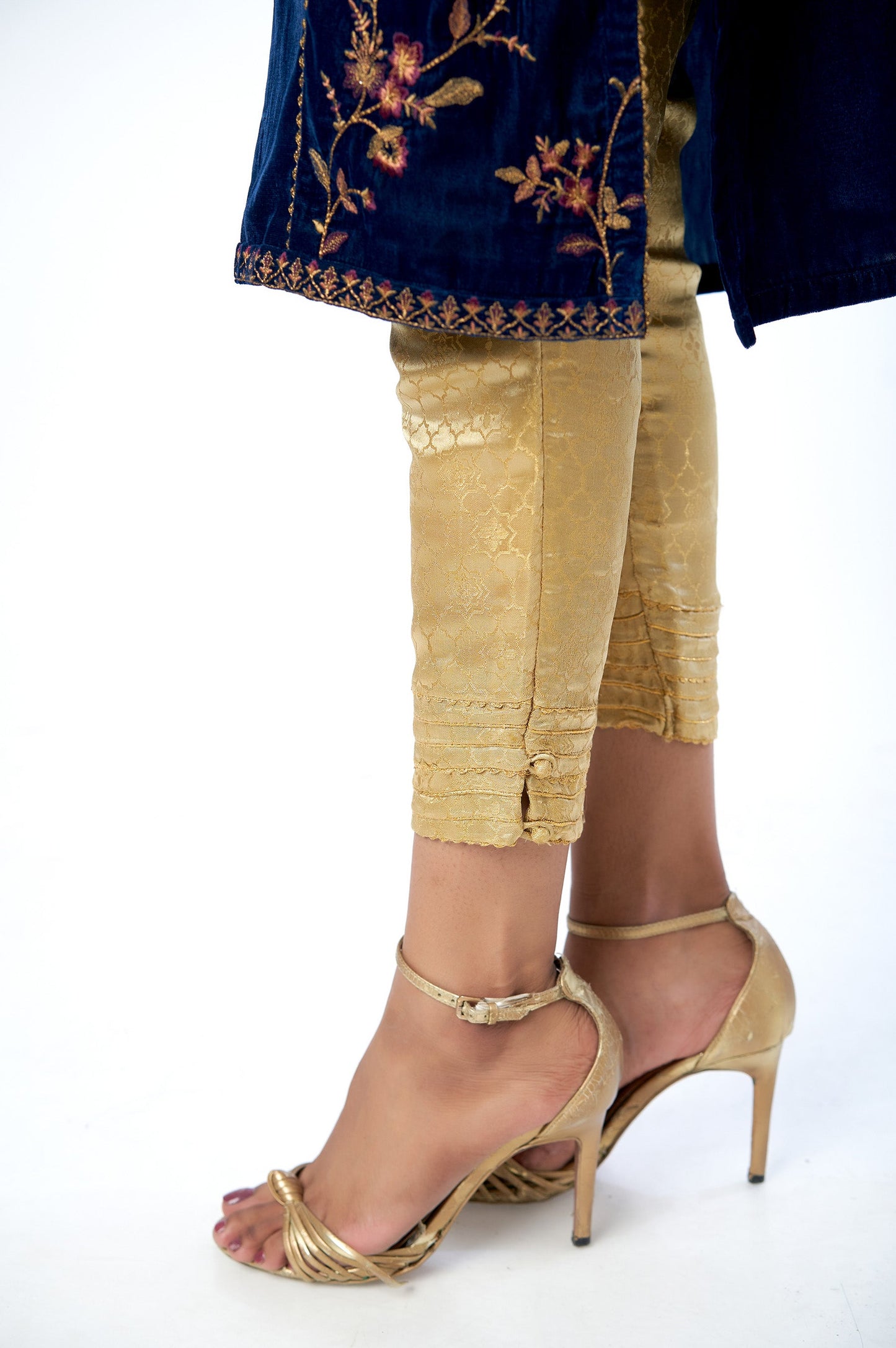 Stitched 1 Piece Velvet Embroidered Shirt