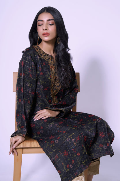 Stitched 1 Piece Printed Organza Embroidered Shirt