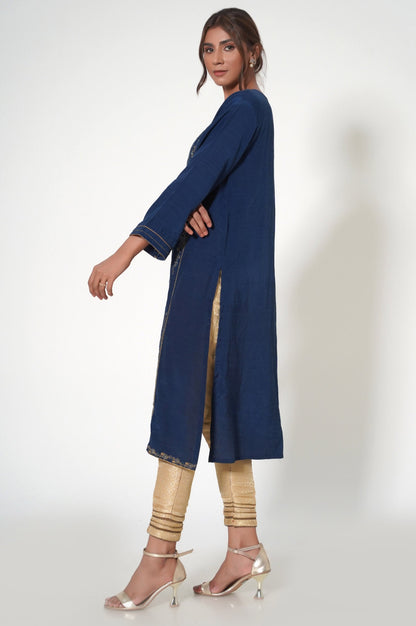 Stitched 1 Piece Raw Silk Embroidered Shirt