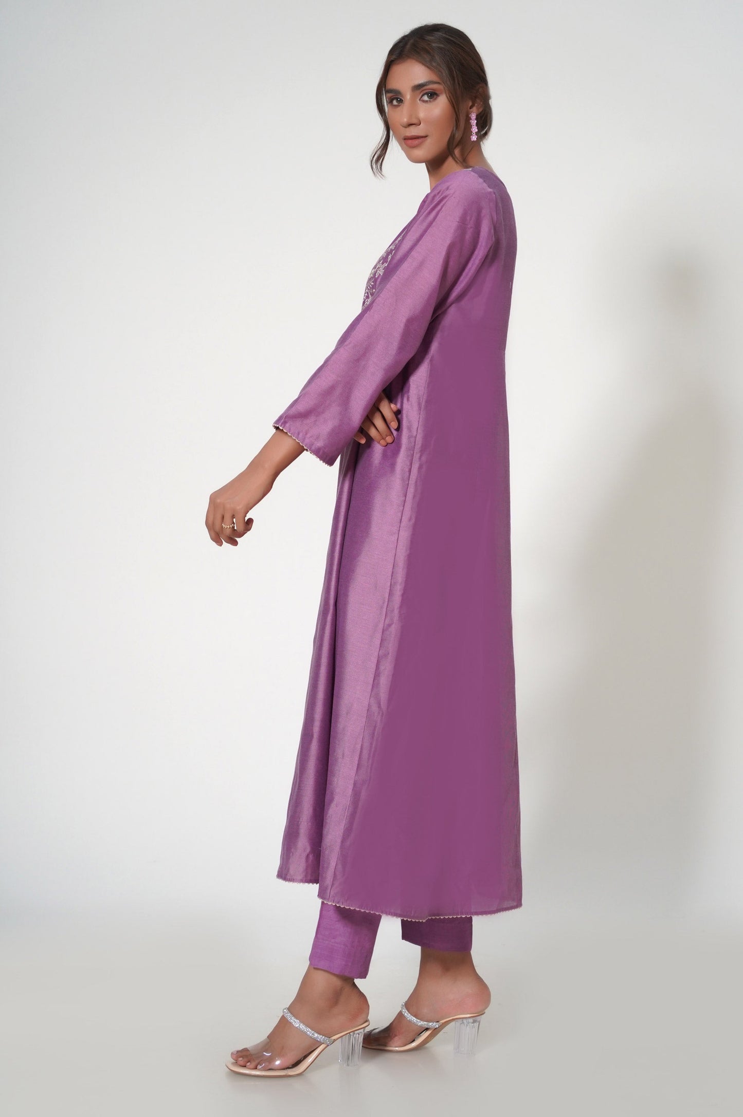 Stitched 1 Piece Cotton Net Embroidered Shirt