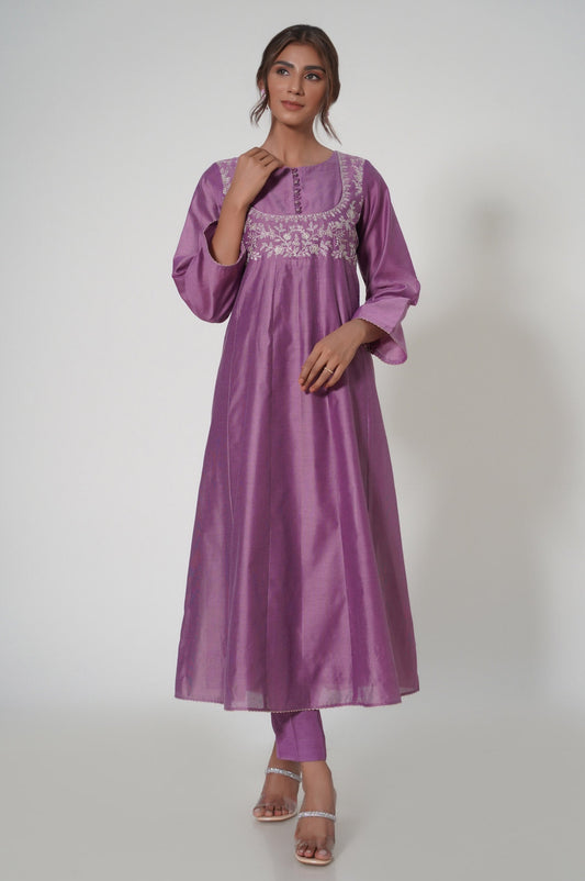 Stitched 1 Piece Cotton Net Embroidered Shirt