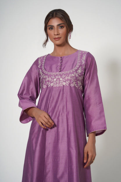 Stitched 1 Piece Cotton Net Embroidered Shirt