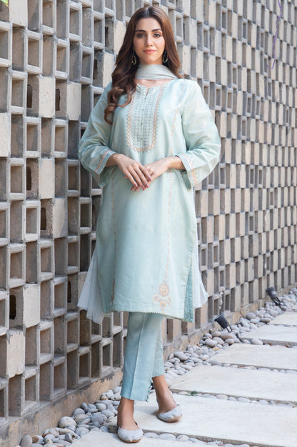 Stitched 2 Piece Mysuri Net Embroidered Suit