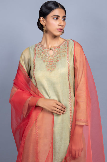 Stitched 2 Piece Mysuri Net Embroidered Suit