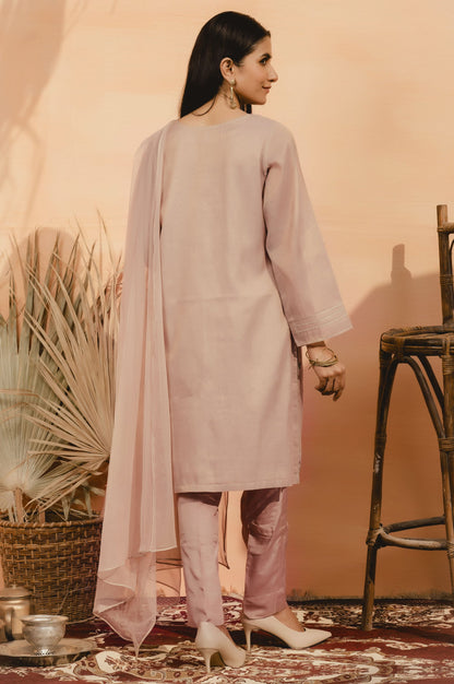 Stitched 2 Piece Mysuri Net Embroidered Suit