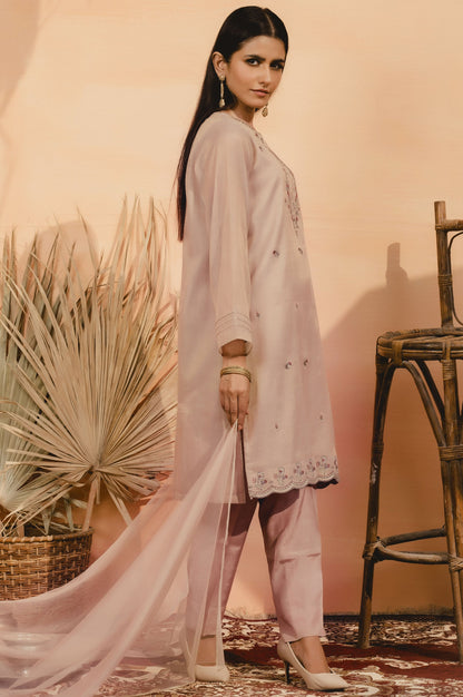 Stitched 2 Piece Mysuri Net Embroidered Suit