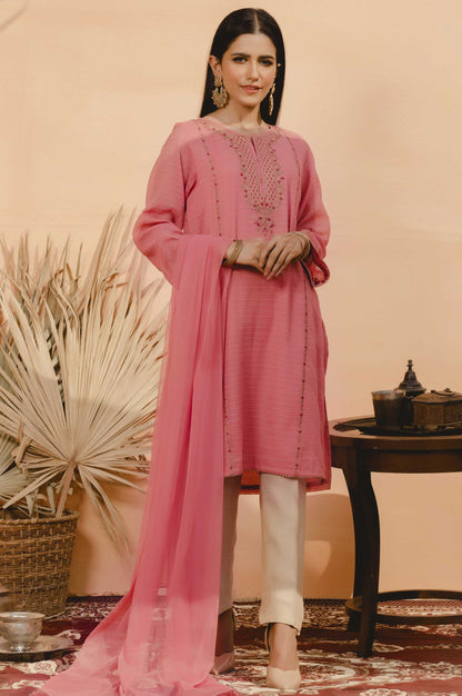 Stitched 2 Piece Striped Karandi Embroidered Suit