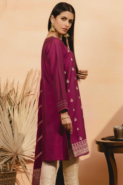 Stitched 2 Piece Raw Silk Embroidered Suit