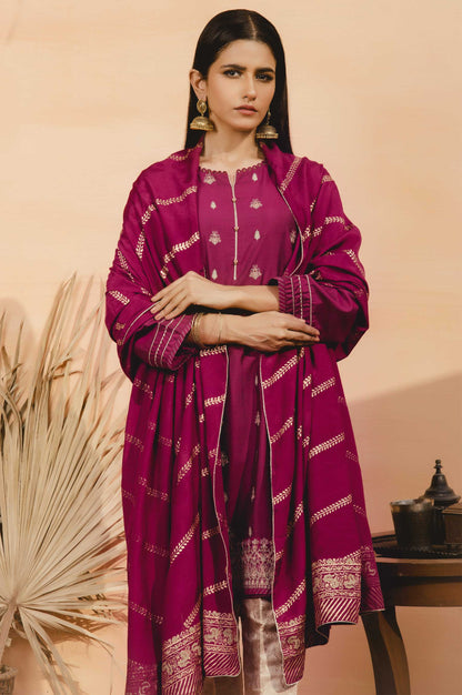 Stitched 2 Piece Raw Silk Embroidered Suit
