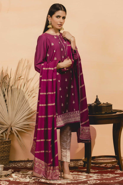Stitched 2 Piece Raw Silk Embroidered Suit