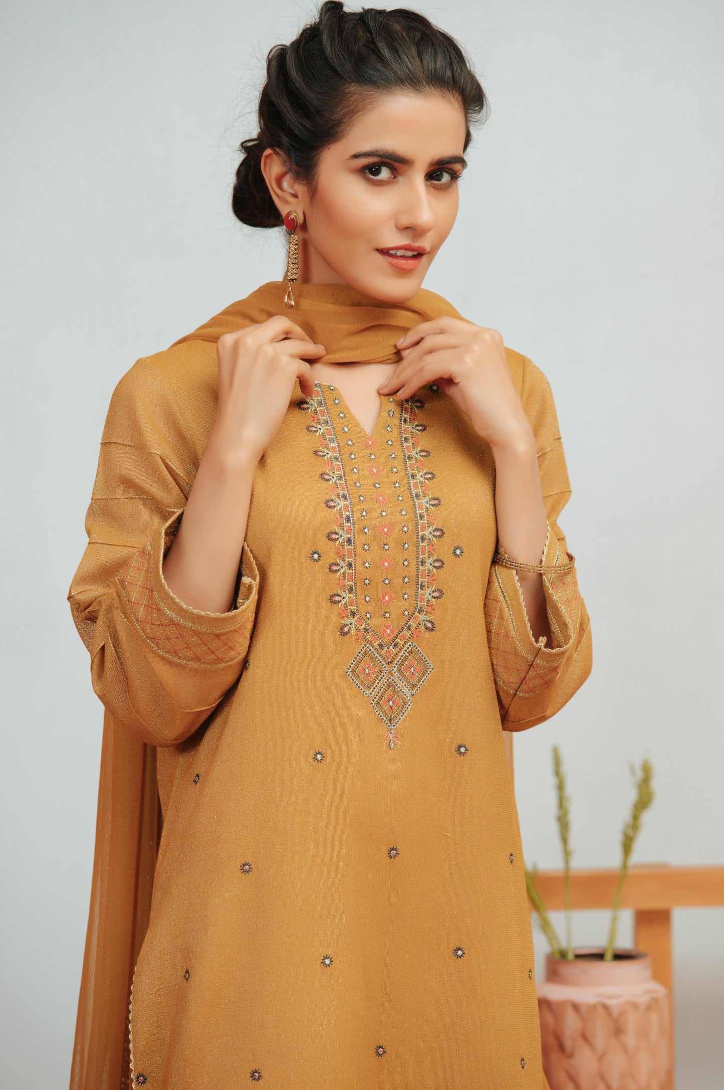 Stitched 2 Piece Karandi Maysori Embroidered Suit