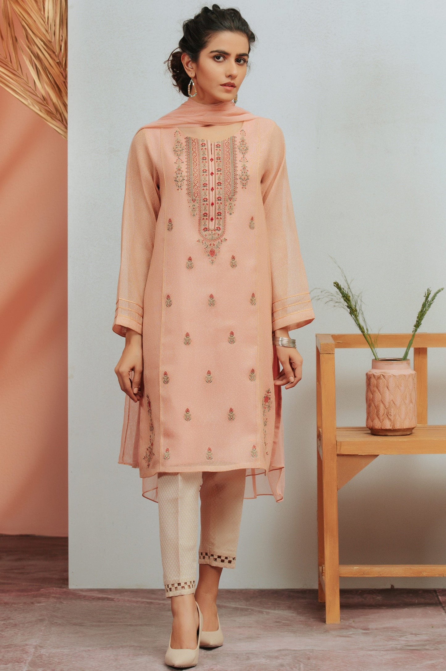 Stitched 2 Piece Karandi Maysori Embroidered Suit