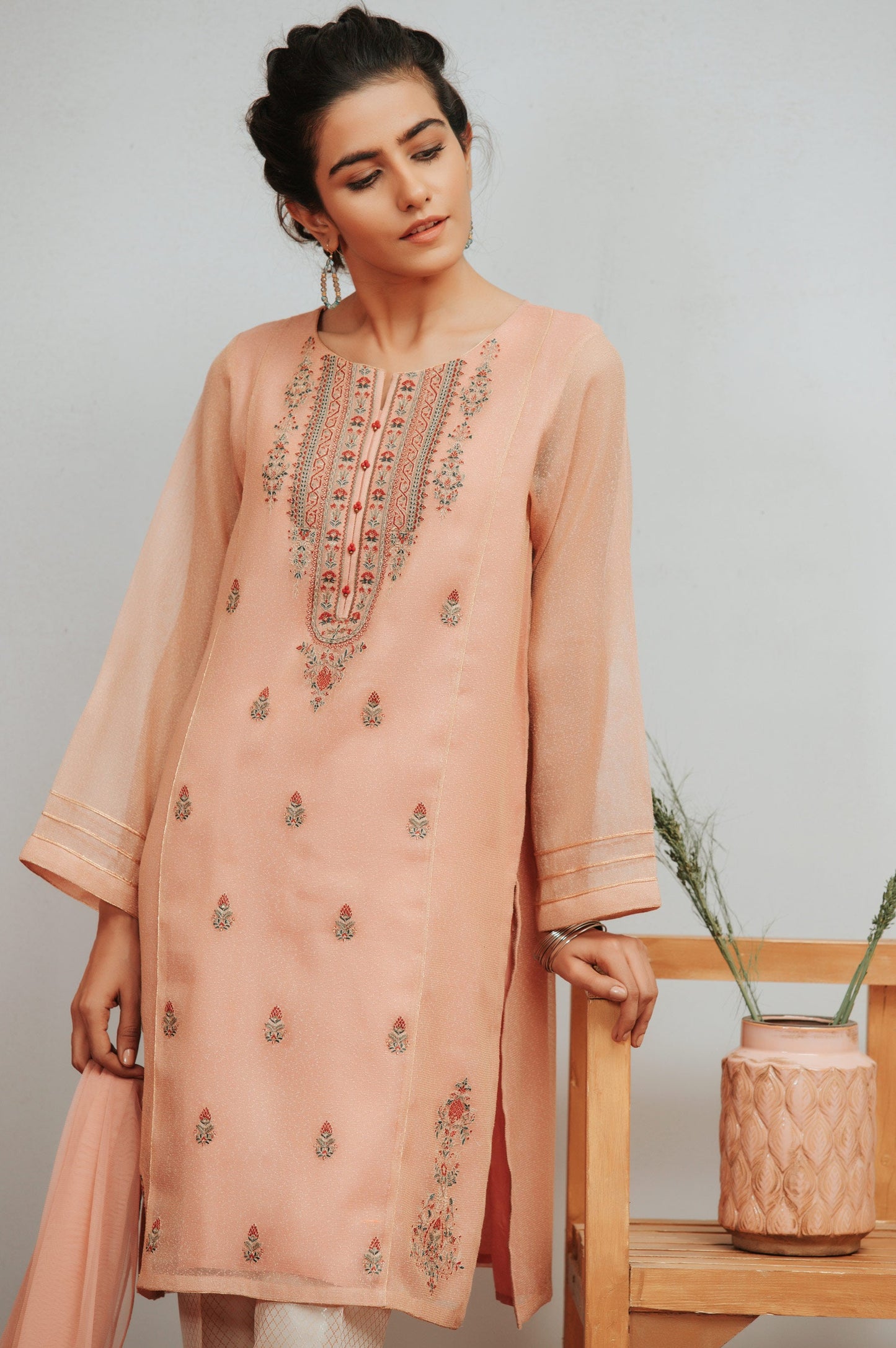Stitched 2 Piece Karandi Maysori Embroidered Suit