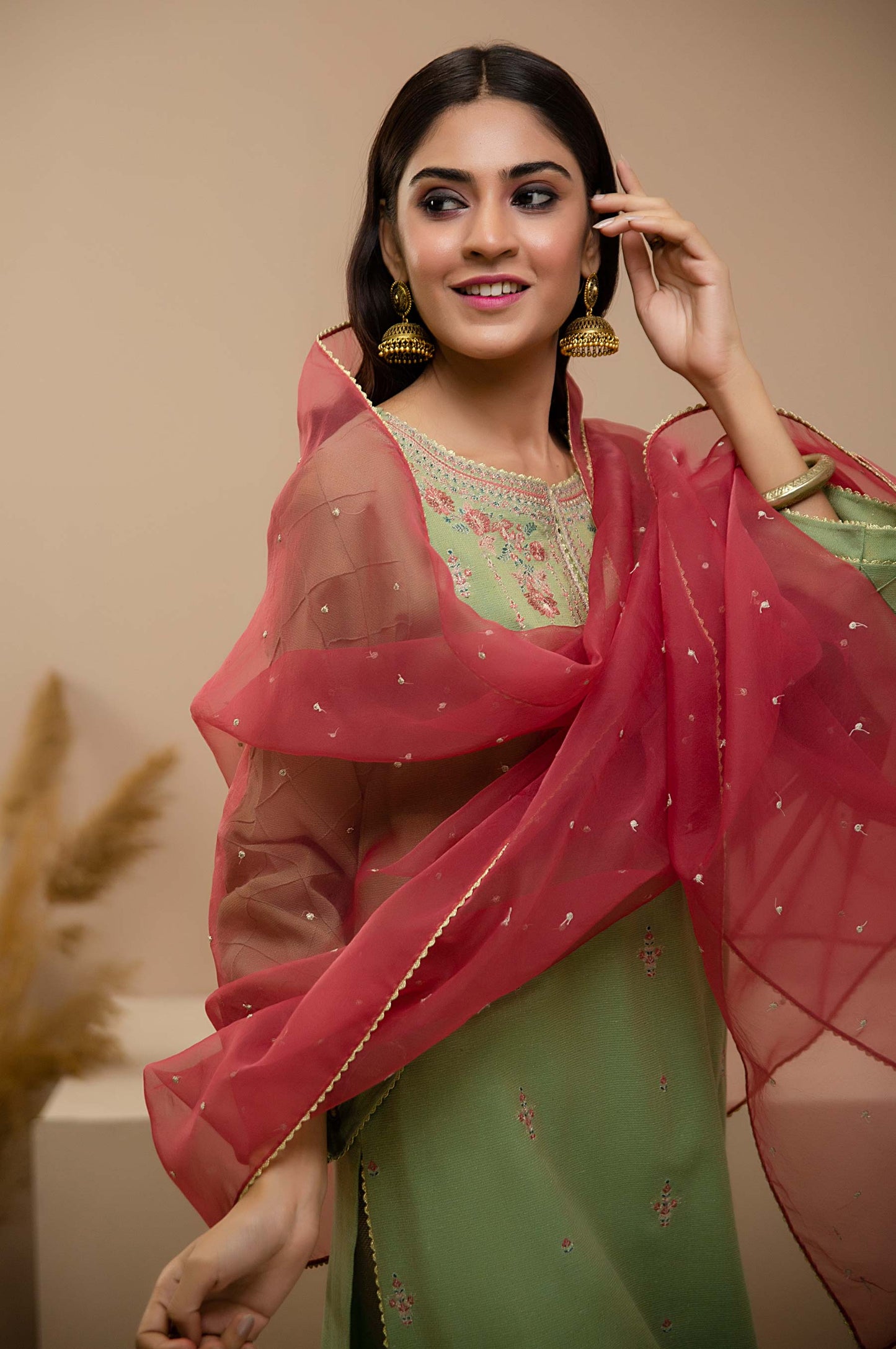 Stitched 2 Piece Zari Khadinet Shirt