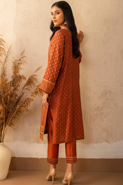 Stitched 2 Piece Cotton Silk Embroidered Suit