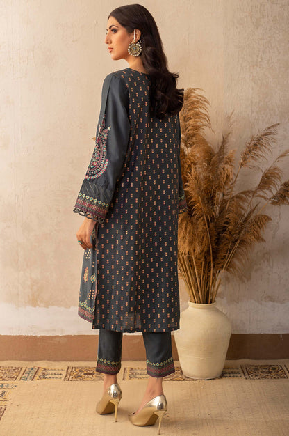 Stitched 2 Piece Cotton Silk Embroidered Suit