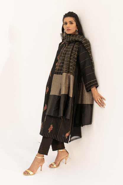 Stitched 2 Piece Embroidered Organza Outfit