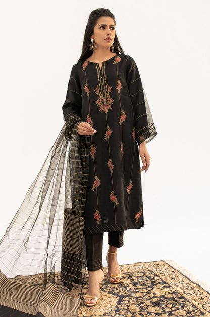 Stitched 2 Piece Embroidered Organza Outfit