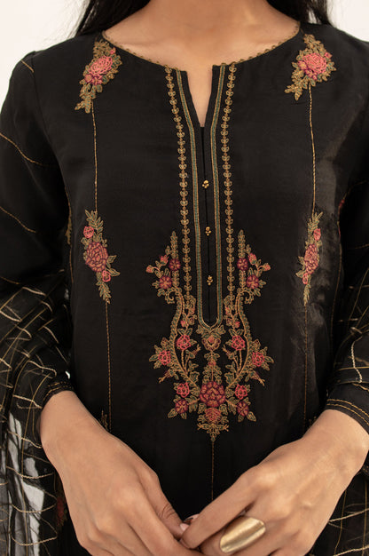 Stitched 2 Piece Embroidered Organza Outfit