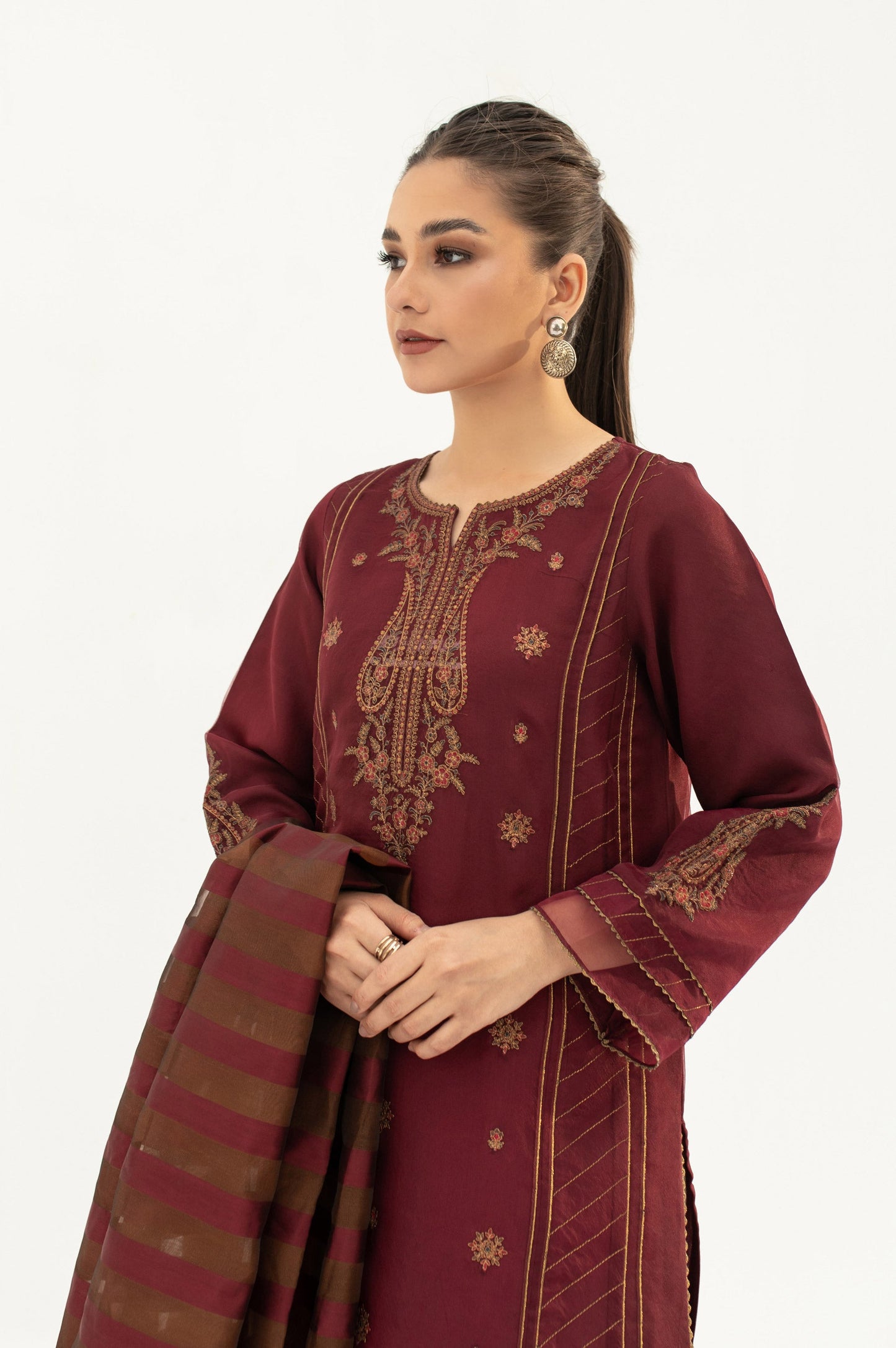 Stitched 2 Pieces Organza Outfit