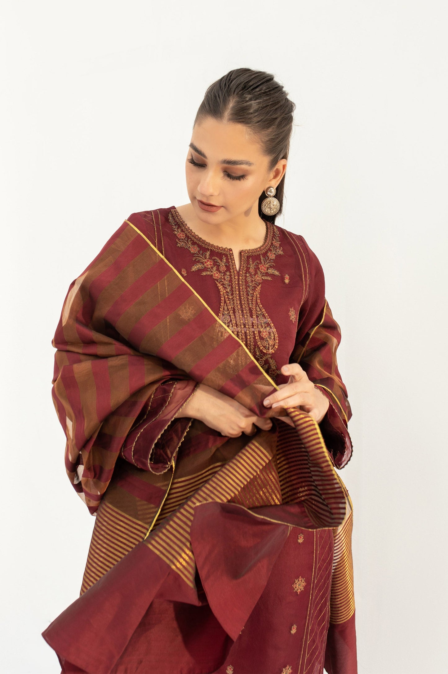 Stitched 2 Pieces Organza Outfit