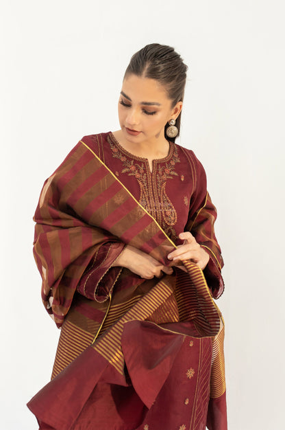 Stitched 2 Pieces Organza Outfit