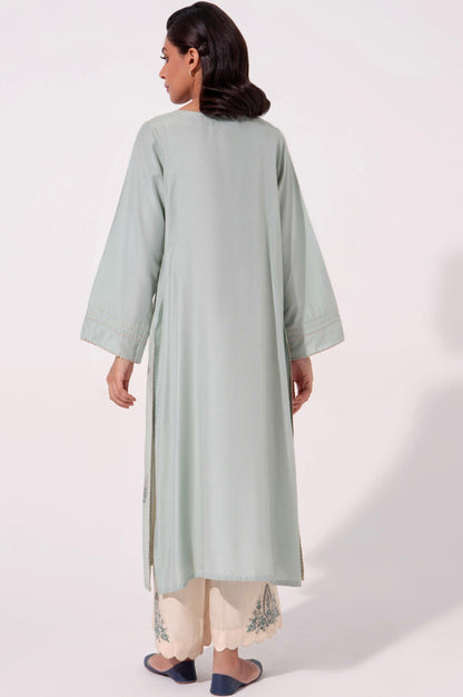 Stitched 2 Piece Embroidered Cotton Silk Suit